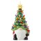 Casafield Hand Painted Ceramic Christmas Gnome with Tree, Red and Green Pre-Lit Gnome with 78 Multi Color Lights and Star Toppers